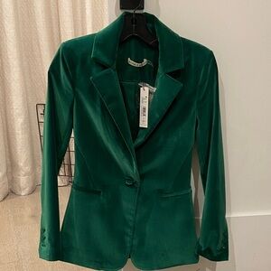 Velvet green blazer
